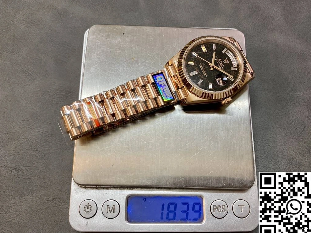 Dial Hourmarker Day Rose M228235-0045 Gold Factory v5 Date Diamond Steel Rolex Black Tungsten QF 0415